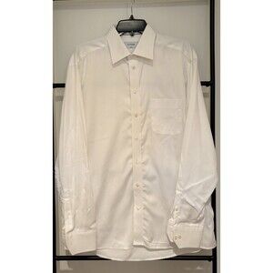 Eton Men's Cambridge Dress Shirt in White Classic Fit Size 17